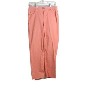 Liz Claiborne Straight Leg Jeans Womens 6 Pink Mid Rise Stretch Denim Y2K Style